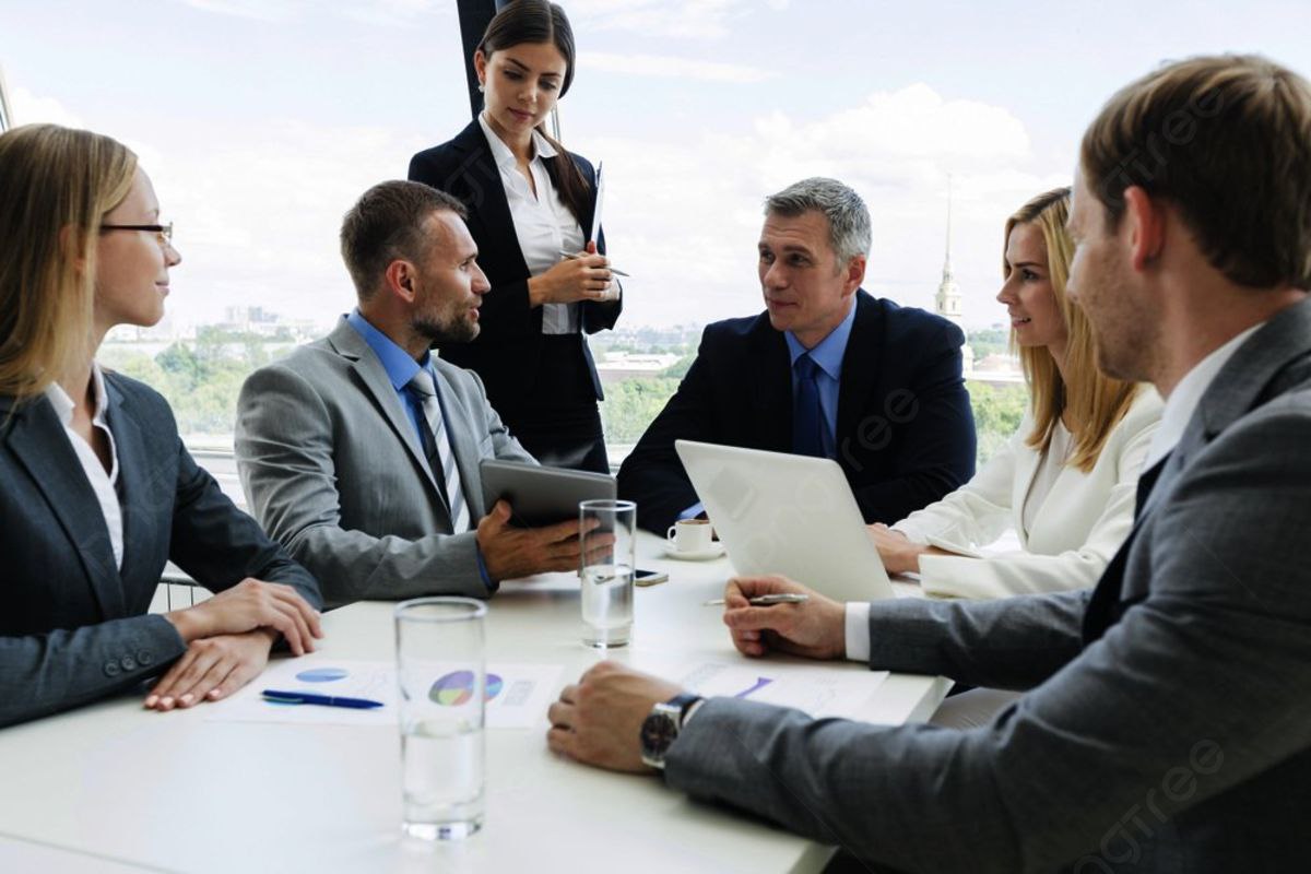 Team working together on a business strategy